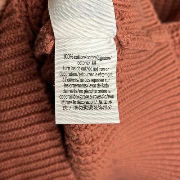 PINK By VS V Neck Chunky Knit Sweater Mauve Size M - Picture 7 of 7